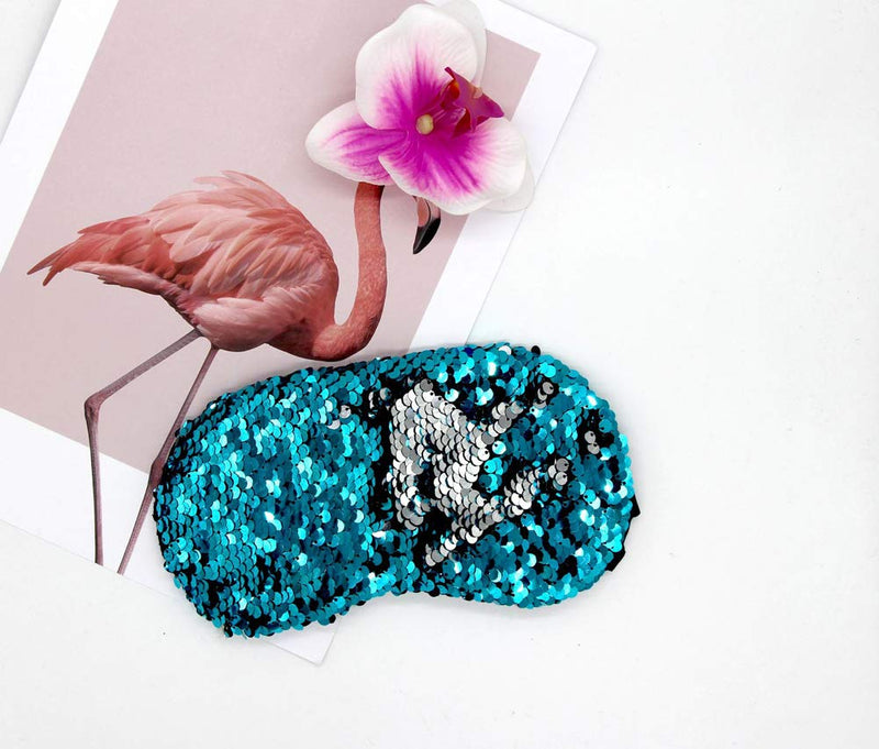 [Australia] - FSSTUD 6 Pcs Glitter Mermaid Sequins Sleep Sleeping Eye Mask Elastic Eye Cover Shade Blindfold Women Teens Girls 