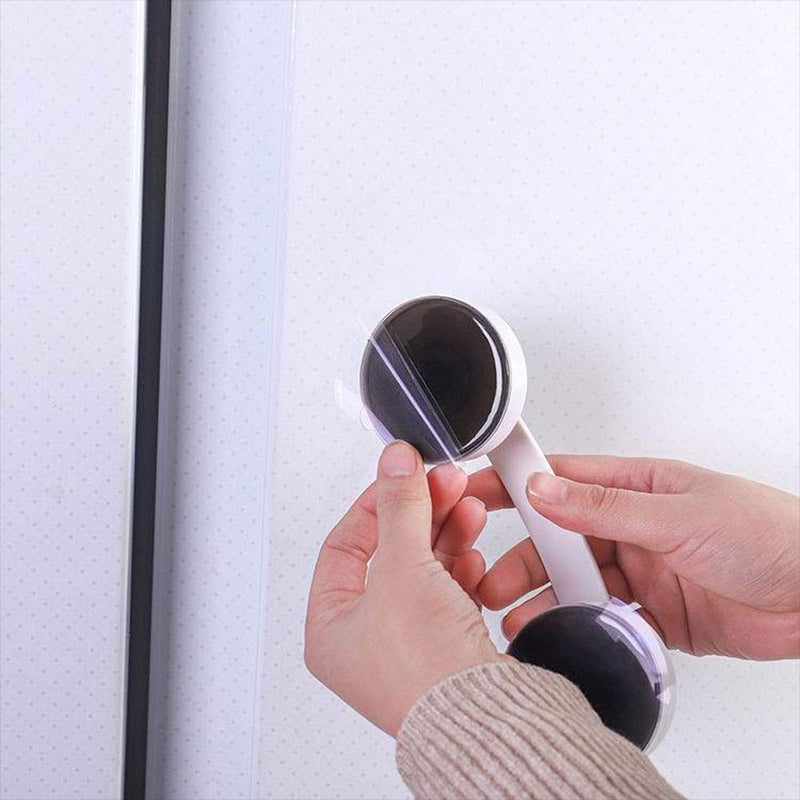 [Australia] - Suction Grab Bar, Bathroom Support Handle Anti Slip Grip Safety Handrail, Shower Grab Rail Super Suction Cup Handle for Door, Window, Cabinet-Silver Silver 