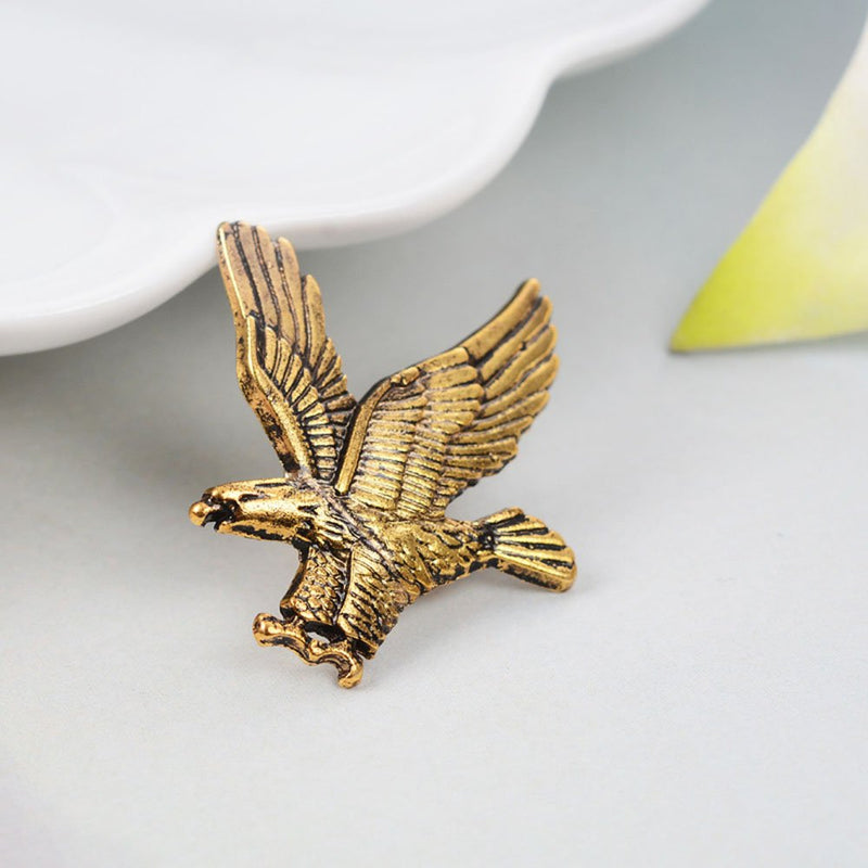 [Australia] - MINGHUA Gold Silver Flying Eagle Brooch Pins for Men Golden 