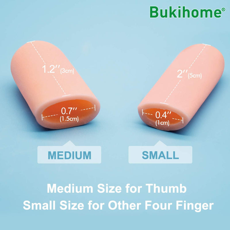 [Australia] - Bukihome 12 Pack Finger Protectors, Finger Cots, Finger Sleeves to Protect Fingertips, Hand Eczema, Finger Cracking, Finger Arthritis and More Champagne 