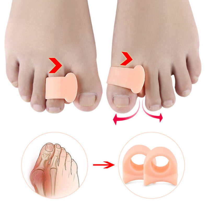 [Australia] - 10 Pieces Gel Toe Protectors Toe Spacers Silicone Toe Separators,Bunion Corrector Toe Straightener for Toe Stretcher, Suit to Men and Women 