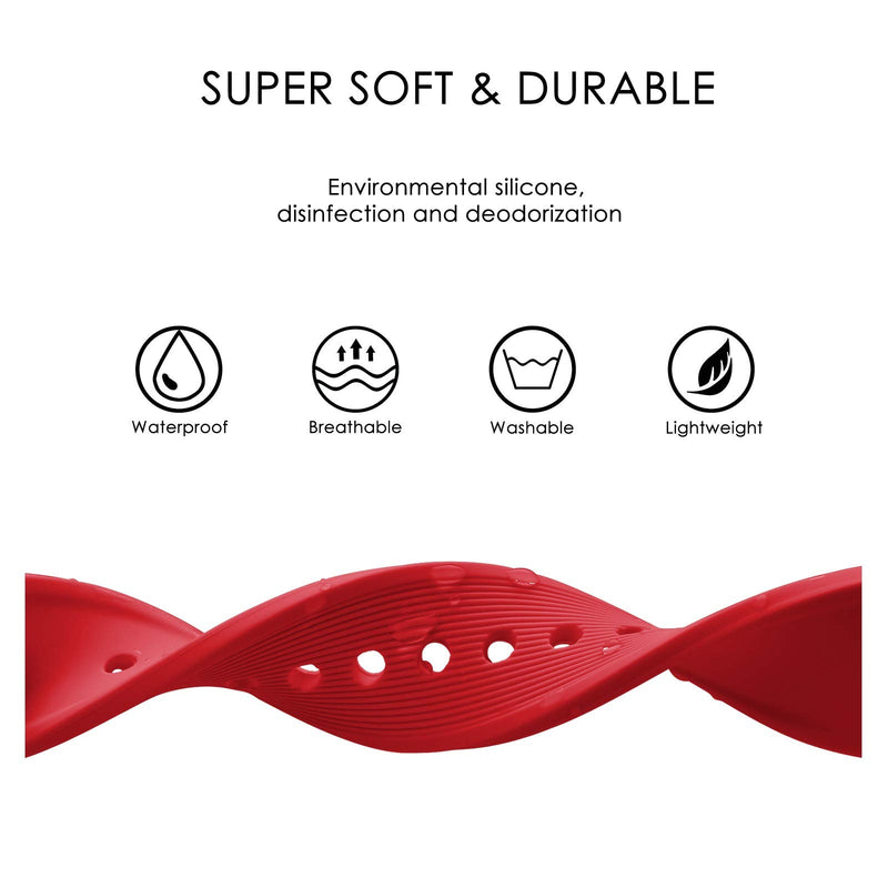 [Australia] - BISONSTRAP Silicone Watch Strap 18mm 20mm 22mm 24mm, Quick Release Rubber Replacement Band for Men Women Bracelet Red 