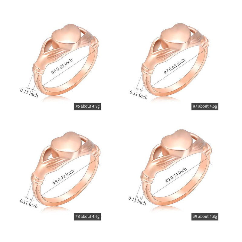 [Australia] - Minicremation Cremation Jewelry Urn Ring for Ashes Women Finger Ring Keepsake Memorial Jewelry Hold Loved Ones Ashes Rose Gold 8 