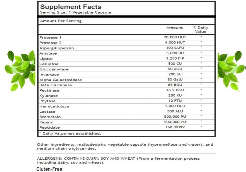 [Australia] - Digest PS: Advanced Digestive Multi Enzymes Support Supplement - Daily Essential Digestion System Cleanse: Bromelain, Lipase, Amylase, Lactase, Protease, Pectinase, Peptidase Vegetarian Capsule Pills 