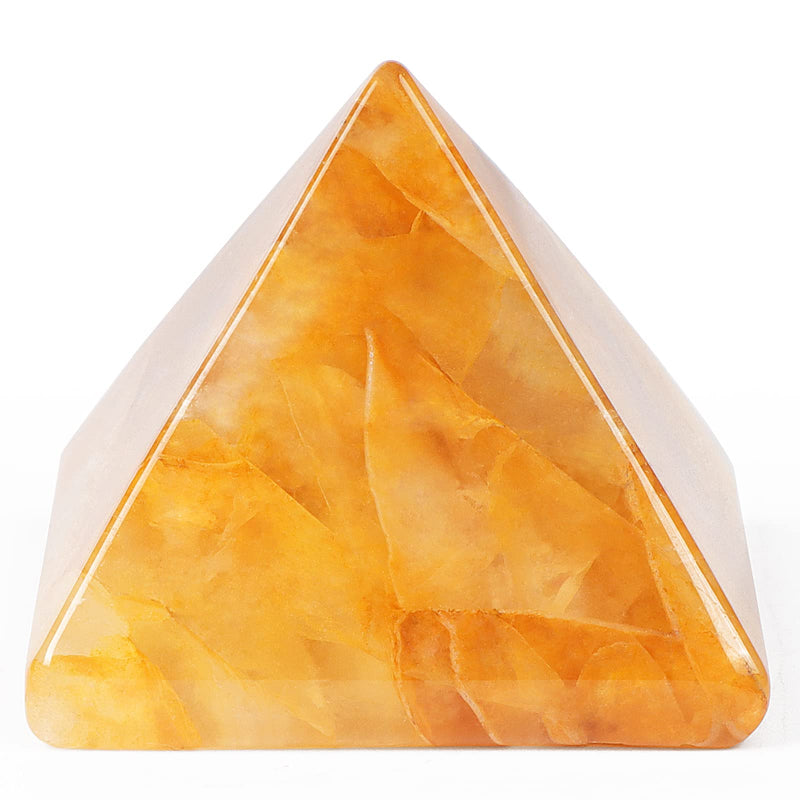[Australia] - Hxswkk Citrine Crystal Pyramid Protection Gemstone Healing Crystal Tower Generator Orgonite Pyramid Figurines for Meditation Yoga Chakra Balance Positive Energy with Gift Box 