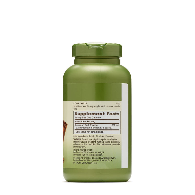 [Australia] - GNC Herbal Plus Cinnamon Bark 500mg, 200 Capsules, Traditional Ayurvedic Herb 200 Servings (Pack of 1) 