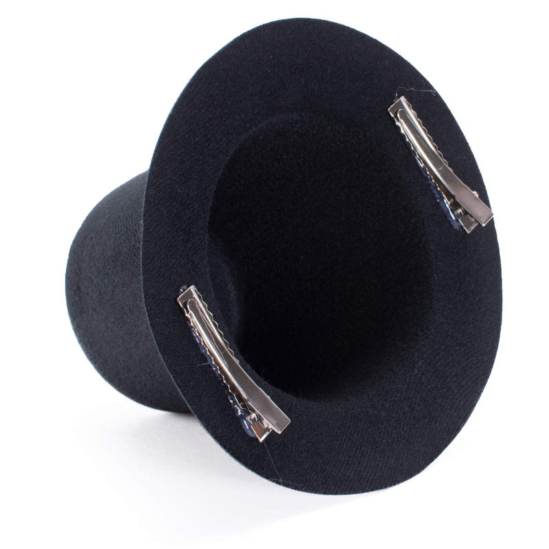 [Australia] - Lawliet Mini Top Tall Hat Fascinator Base Alligator Clips Millinery Craft A006 Black 