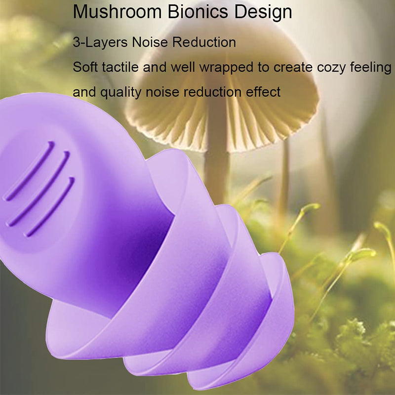 [Australia] - Noise Reduction Ear Plugs Silicone Ear Plugs for Sound Blocking Sleeping 1 Pair Noise Reduction Soft Comfortable Silicon Earplugs for Concert Construction Shooting Sleeping Travel (Purple) Purple 