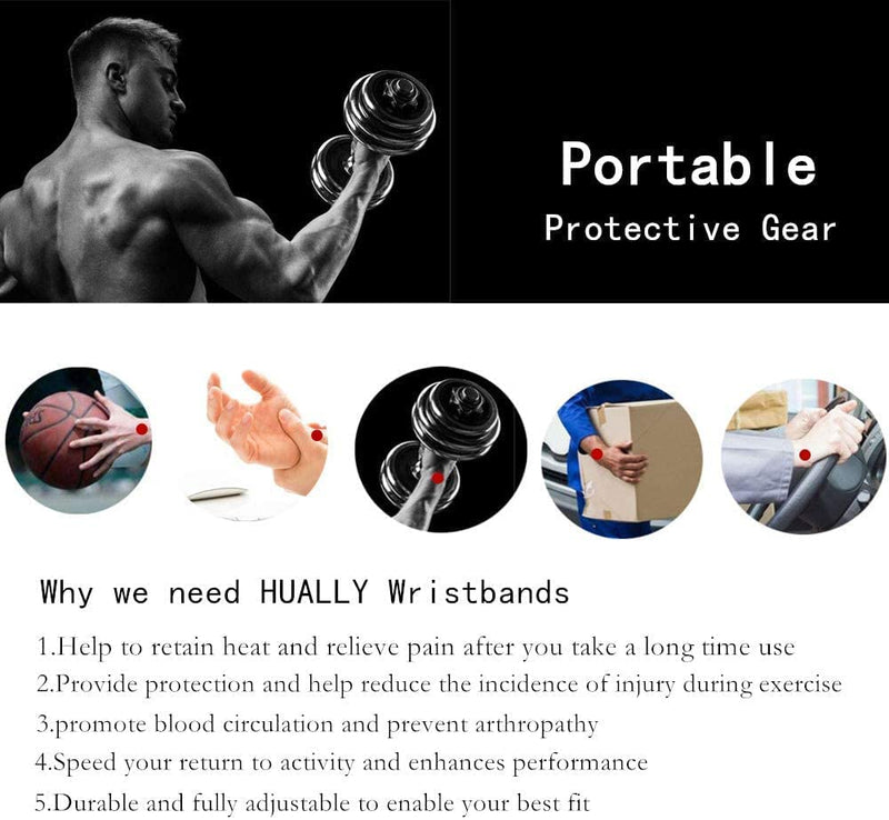 [Australia] - Hually Wrist Support, Adjustable Wrist Brace for Men and Women, wrist wraps One Size Fits all, Breathable and Comfortable Wrist Straps Support for Bench Press, Weightlifting, gym, Sports etc 