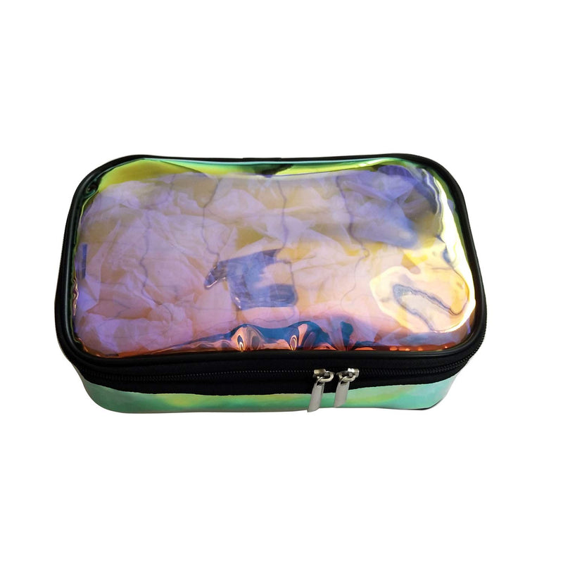 [Australia] - iridescent cosmetic bag travel toiletry bag holographic makeup bag travel makeup kit organizer pouch bag 