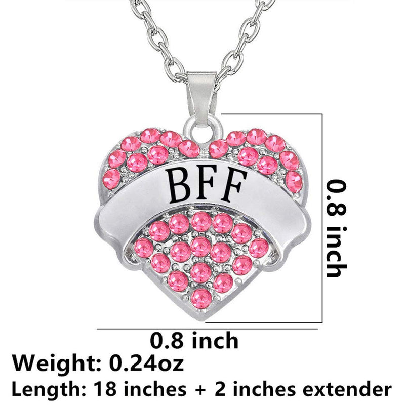 [Australia] - CULOVITY Grandma Mother Sister Daughter Necklace - Crystal Heart Pendant Necklace Love You Forever Gift for Womens Girls Family Member Pink BFF 