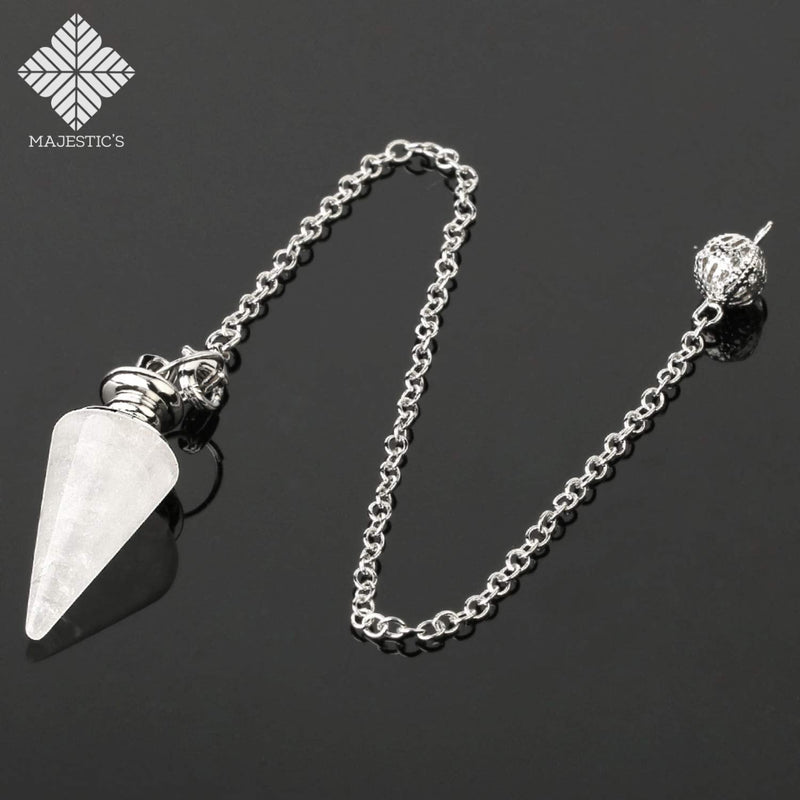 [Australia] - 3x Divination Pendulum Rock Crystal, Amethyst and Rose Quartz Cone Shape, Natural Stone Radiesthesia Pendulum - Pack of 3 Pendulums 
