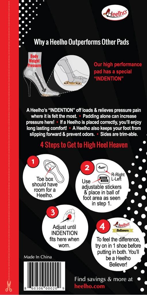 [Australia] - Heelho High Heel Inserts for Women - Metatarsal Pads for High Heels - Relieve High Heel Pain with The Adhesive Shoe Inserts for High Heels - Ball of Foot Cushions for Women Shoes (2 x High Heel Pads) Shoe Pads 