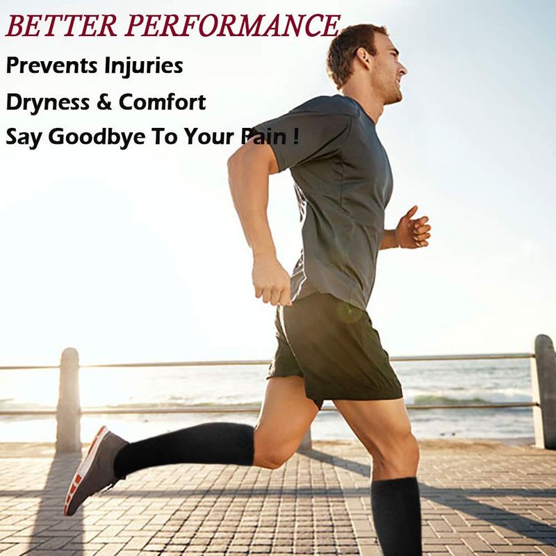 [Australia] - Copper Compression Socks, Open-Toe 20-30mmHg Graduated Compression Stockings for Men Women 01 Black Large-X-Large 