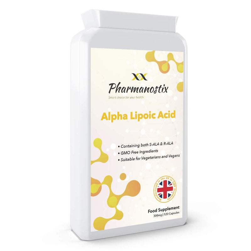 [Australia] - Alpha Lipoic Acid 300mg Supplement- Super Antioxidant ALA - 120 Vegan Capsules -Dual ALA (Blend RALA and SALA) - UK Manufactured to GMP Standards by Pharmanostix 