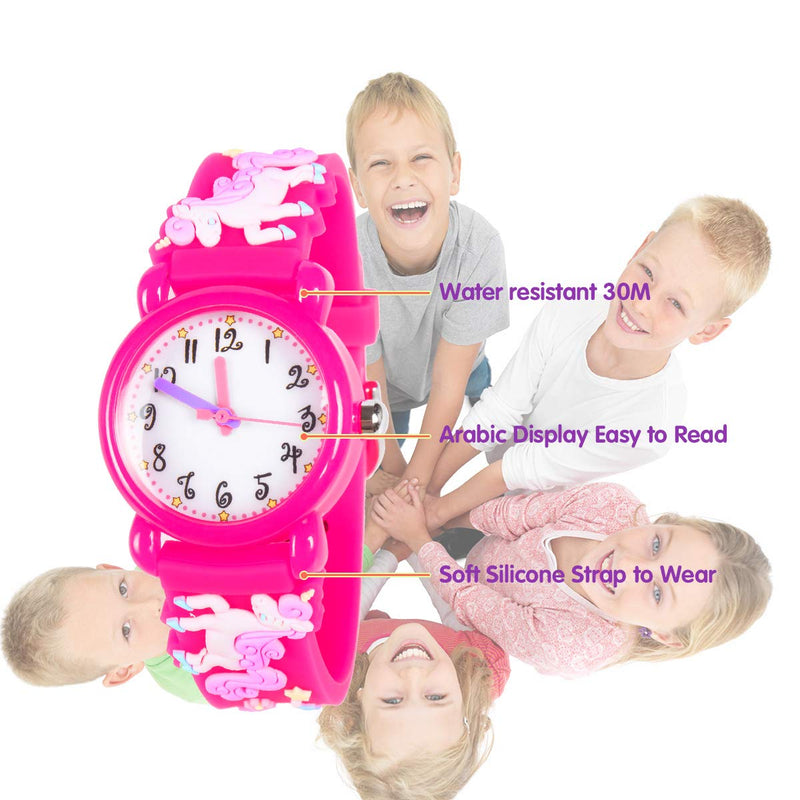 [Australia] - Dodosky 3D Cartoon Waterproof Watch for Kids - Best Gifts A-red Unicorn 