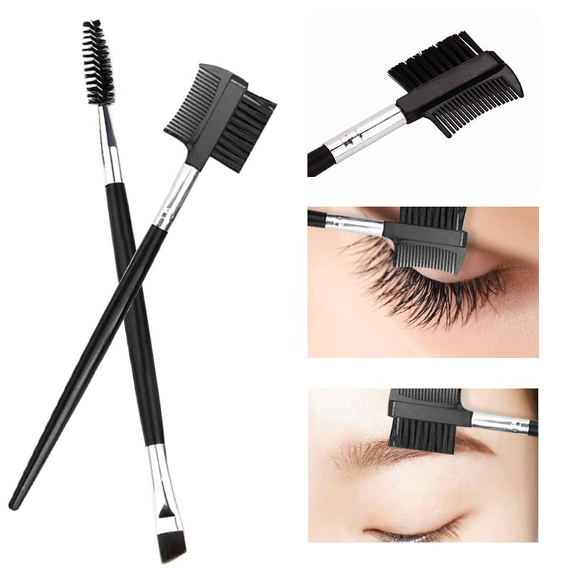 [Australia] - Duo Eyebrow Brush,BETURY Spoolie Brush and Eyelash Comb 2 PCS Professional Eyebrow Makeup Tool (Black) 