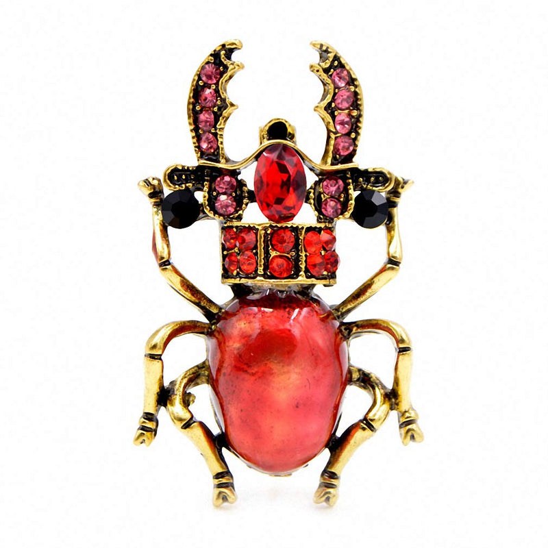 [Australia] - Jana Winkle 3 Colors Rhinestone Beetle Brooches Women Enamel Insect Brooch Pin Small Bugs Jewelry Gift blue 