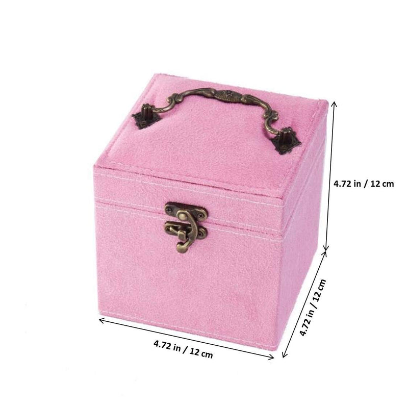 [Australia] - First to act tactical 3-Layer lint Jewelry Box Organizer Display Storage case with Lock (Pink, 4.72" x 4.72" x 4.72") Pink 4.72" x 4.72" x 4.72" 