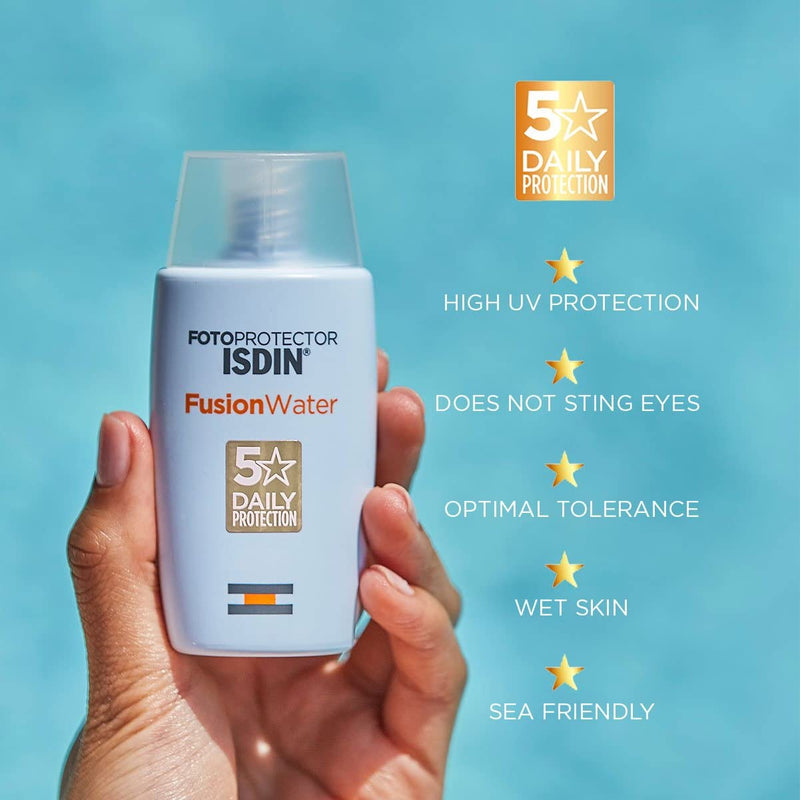 [Australia] - ISDIN Fusion Water SPF 50 50ml | Daily facial sun cream | Ultra-light texture,50 ml (Pack of 1) 