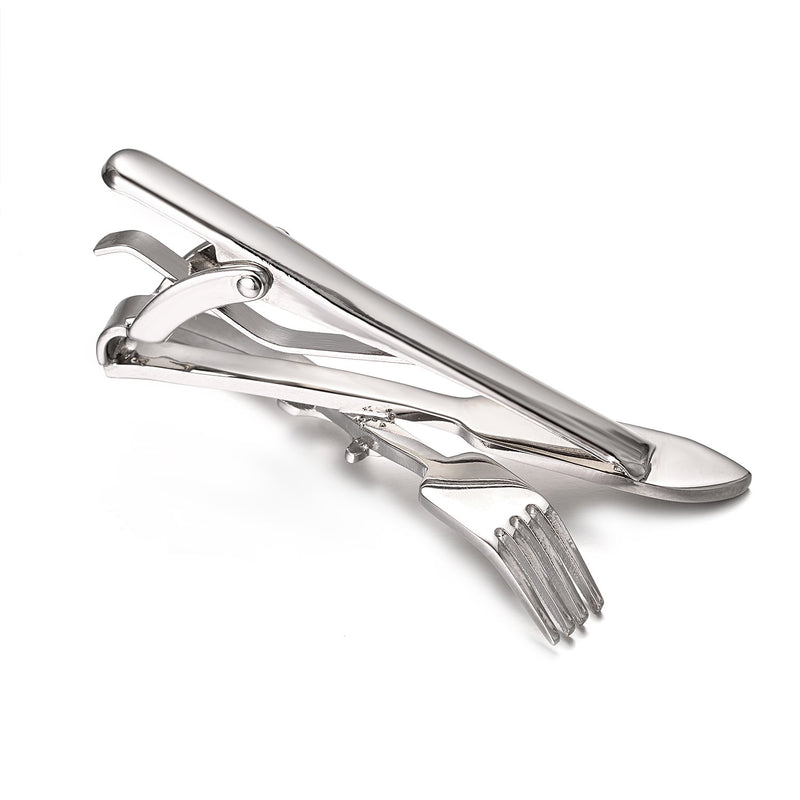 [Australia] - Yoursfs Novelty Tie Clips for Men Skinny Stainless Steel Tie Clips Pins Gift Keep Your Tie in Place Knife and Fork Tie Clips 