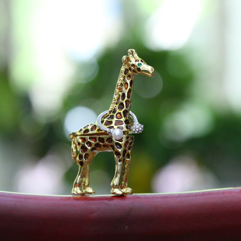 [Australia] - YUFENG Ring Holder Hinged Trinket Boxes for Gifts,Jewelry Boxes Organizer Display Holder (giraffe trinket box) 