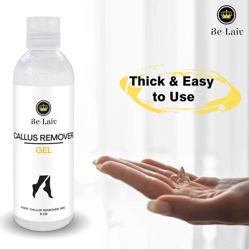 [Australia] - Be-Laiv 8 Oz. Callus Remover Gel | Extra Strength for Feet | Help to Remove Residue & Dead Skin in 3 to 5 Minutes | Pedicure Feet at Home | Professional Strong Corn Eliminator | Foot Scrubber 