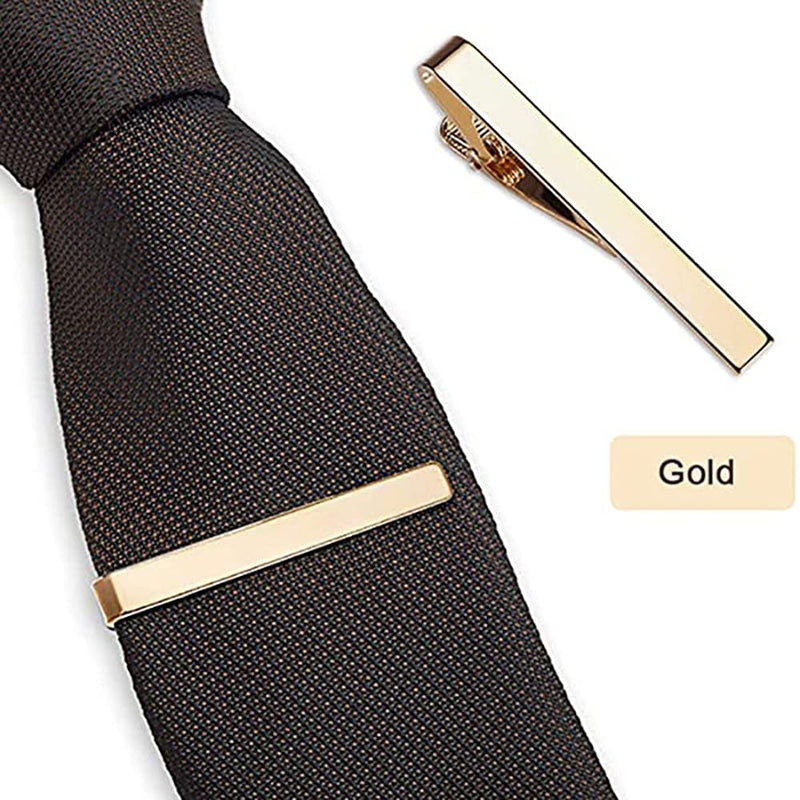 [Australia] - Tie Clips for Men, 3 Pack Classic Tie Clip Silver Gold Black Necktie Tie Bar Pinch Clips Suitable for Wedding Anniversary Business and Daily Life 