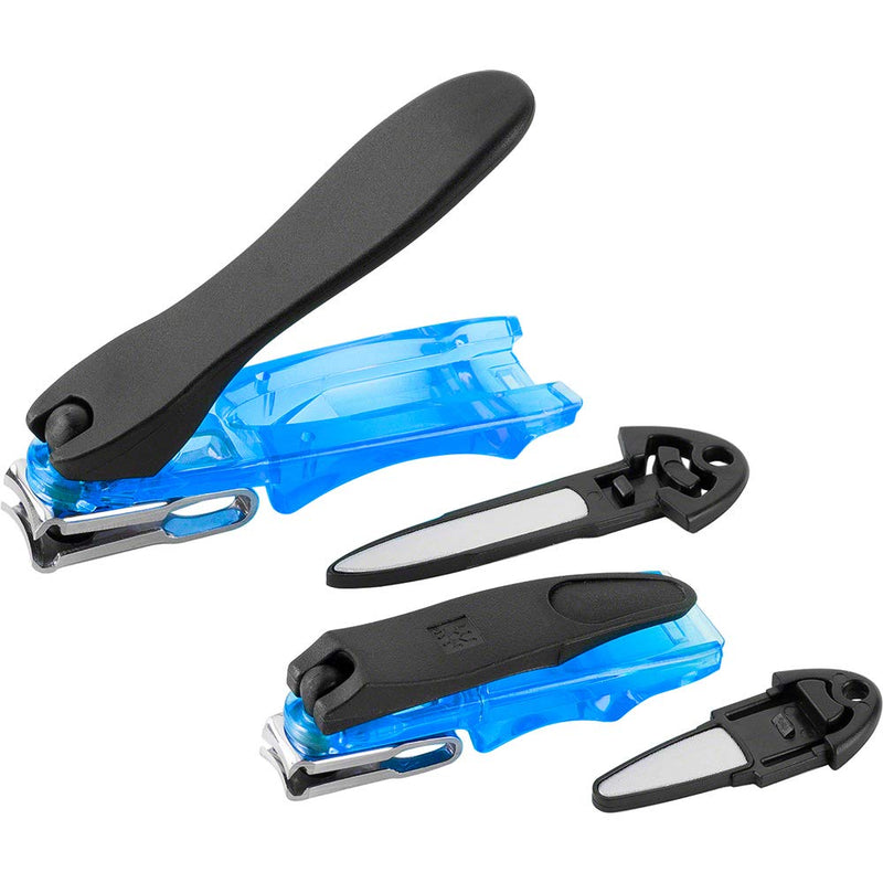[Australia] - Zwilling Nail Clippers Gift Set 2 Pieces With Nail Catcher And Integrated Nail File, Extra Sharp And Durable, Blue 