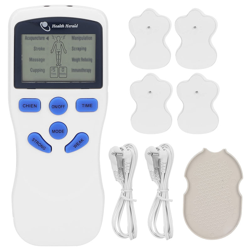 [Australia] - Dual Channel EMS Tens Machine Muscle Stimulator for Pain Relief, Portable Lumbar Cervical Vertebra Muscle Massager Machine with 4 Self-Adhesive Electrodes Replacement 