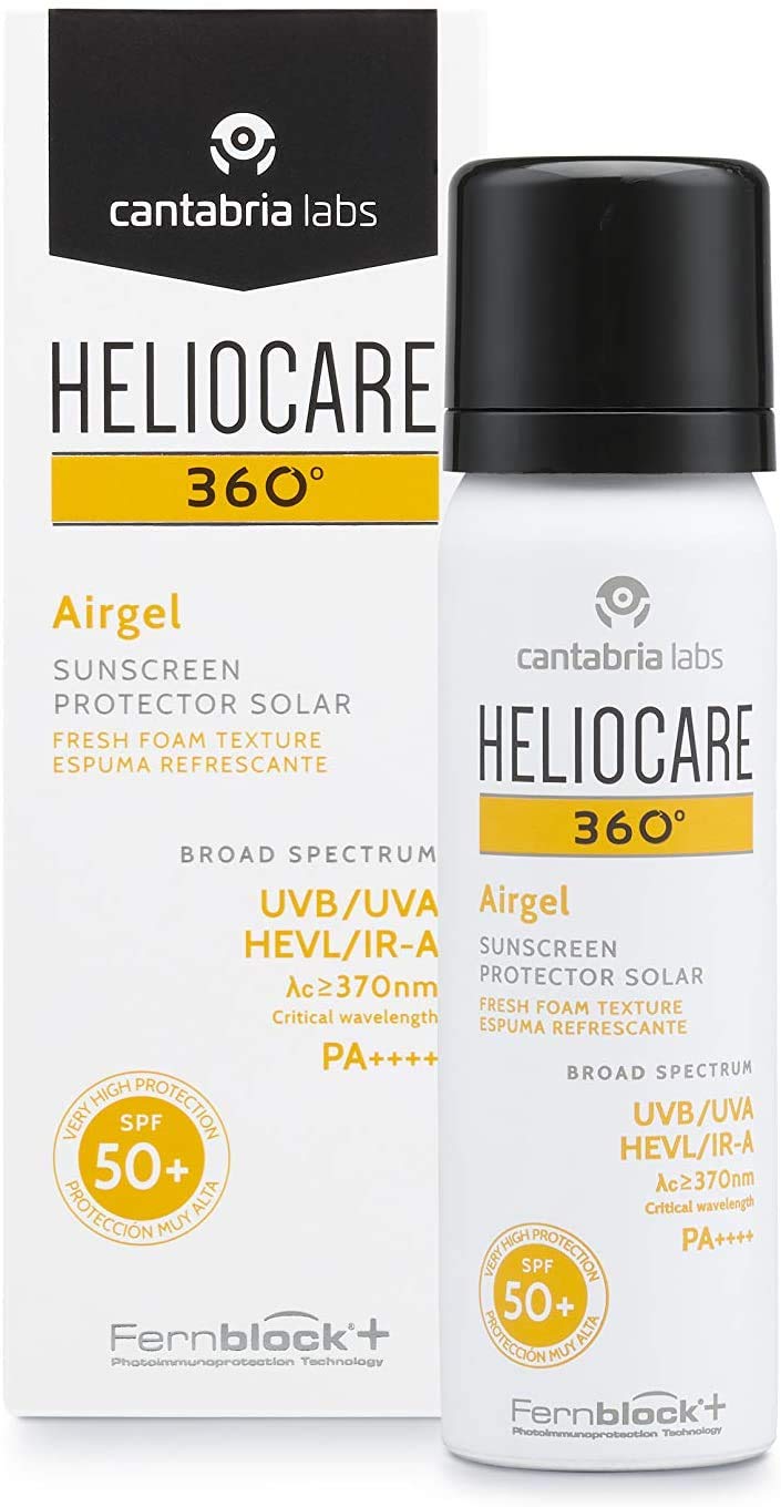 [Australia] - Heliocare 360 Airgel SPF50+ 60ml | Mousse Sunscreen for Face & Neck | UVA UVB Visible Light Infrared-A Anti-Ageing Sun Protection | Suits All Skin Types | Matte Finish | Supercharged with Antioxidants 
