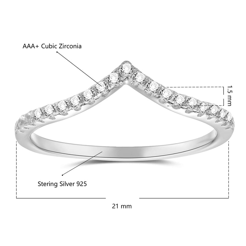 [Australia] - espere Pointed V Shaped Chevron 925 Sterling Silver Ring 4 