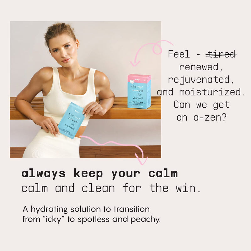 [Australia] - Calm Line Body Wipes for Women - Unscented Large Body Wash Wipes, Armpit Wipes & Body Wipes w/ Ceramides & Coconut Oil - Zero-Waste Cleansing Wipes - No Rinse Bathing Wipes for Adults - 10 ct Calm Line - Unscented 