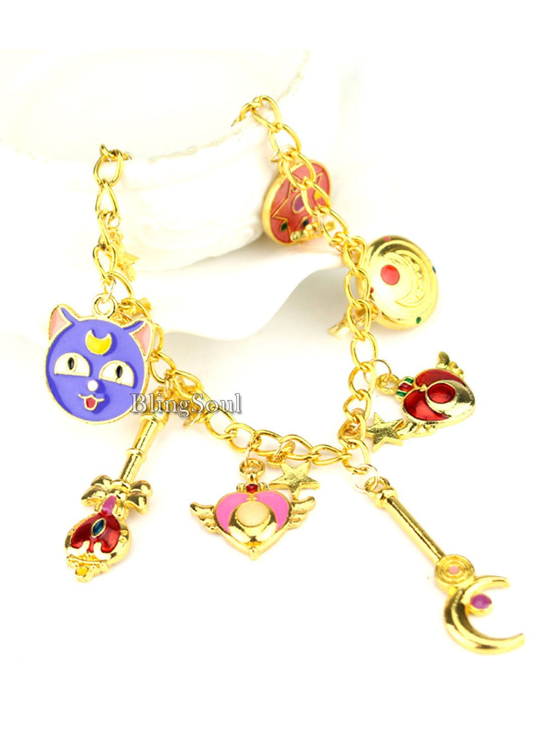 [Australia] - Super Game Movie Merchandise Bracelet - Premium Quality Cosplay Costume Jewelry Collection Sailor charm moon bracelet 