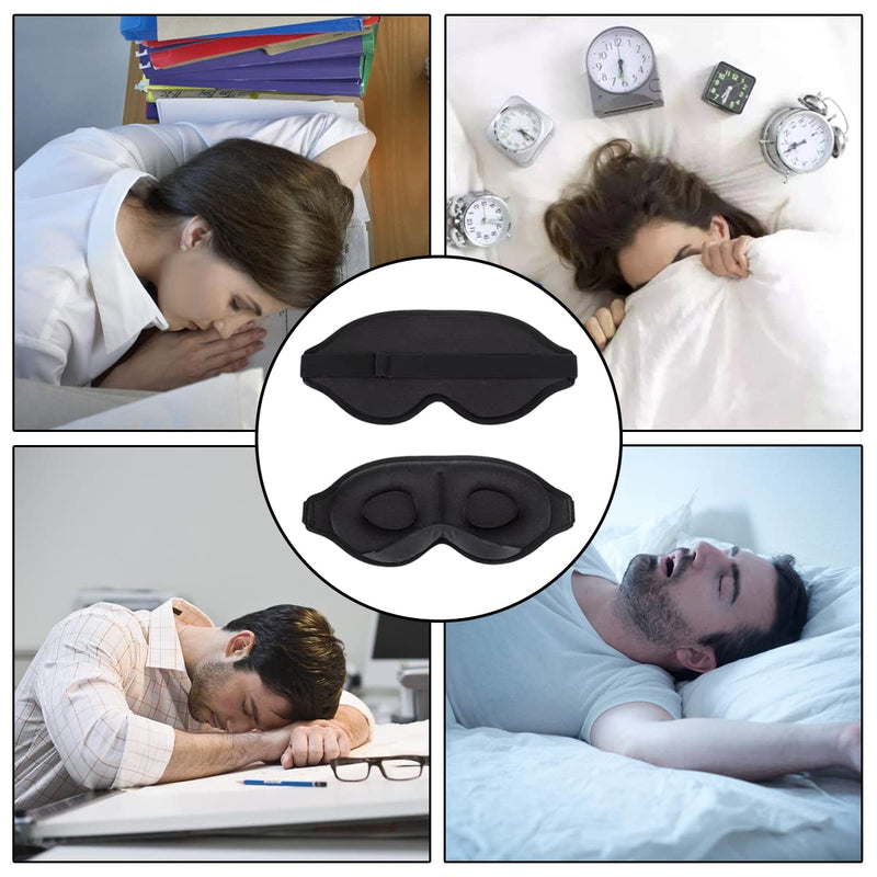 [Australia] - 3D Blackout Sleep Eye Mask Adjustable Sleep Eye Mask Portable Nap Sleep Eye Mask for Travel, Office, Yoga, Home Sleeping 