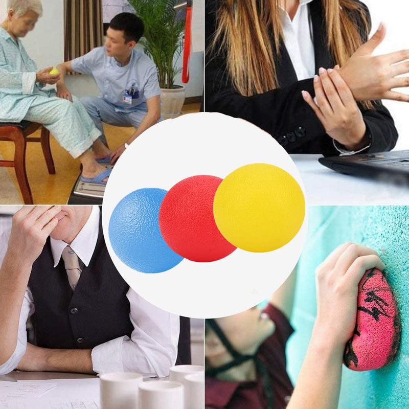[Australia] - 3pcs Stress Relief Ball Multiple Resistance Therapy Exercise Gel Squeeze Balls Kits for Hand Finger Wrist Muscles Arthritis Grip Exerciser Strengthening 