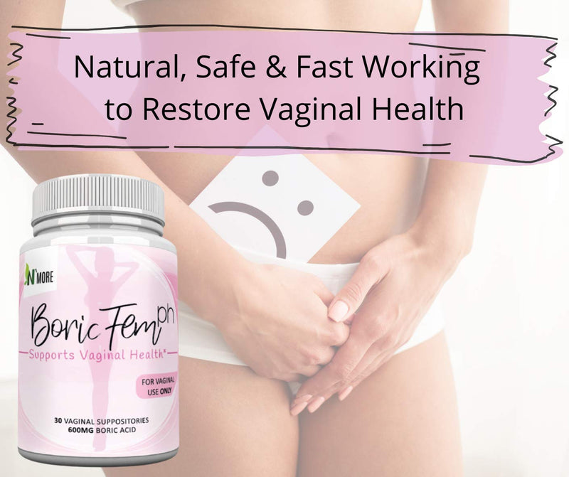 [Australia] - Boric Acid Vaginal Suppositories - 100% Pure Vegetable Capsules - Made in USA - Intimate Health Support (30 Count, 600mg) - Boricfem Helps Support/Maintain Vaginal Health - Easy to Insert 