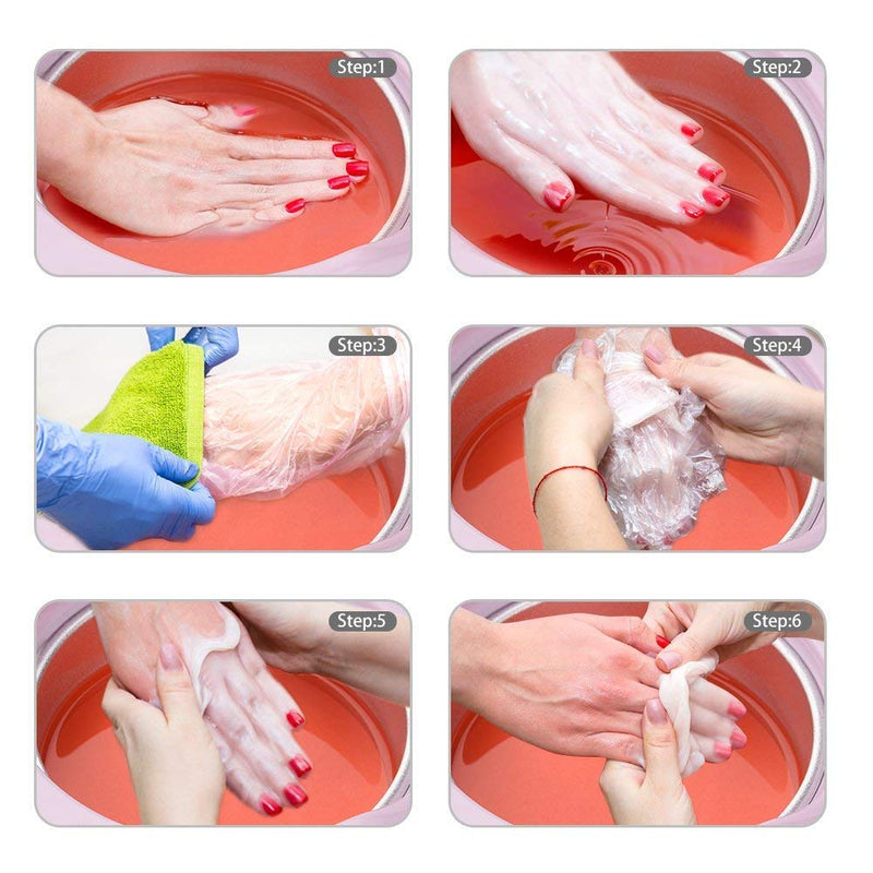 [Australia] - Paraffin Wax for Hands & Feet Paraffin Wax Warmer Quick-Heating Paraffin Wax Machine Moisturizing Kit with Paraffin Wax Refill Thermal Mitts Gloves Silicone Brush Paraffin Bath Spa 