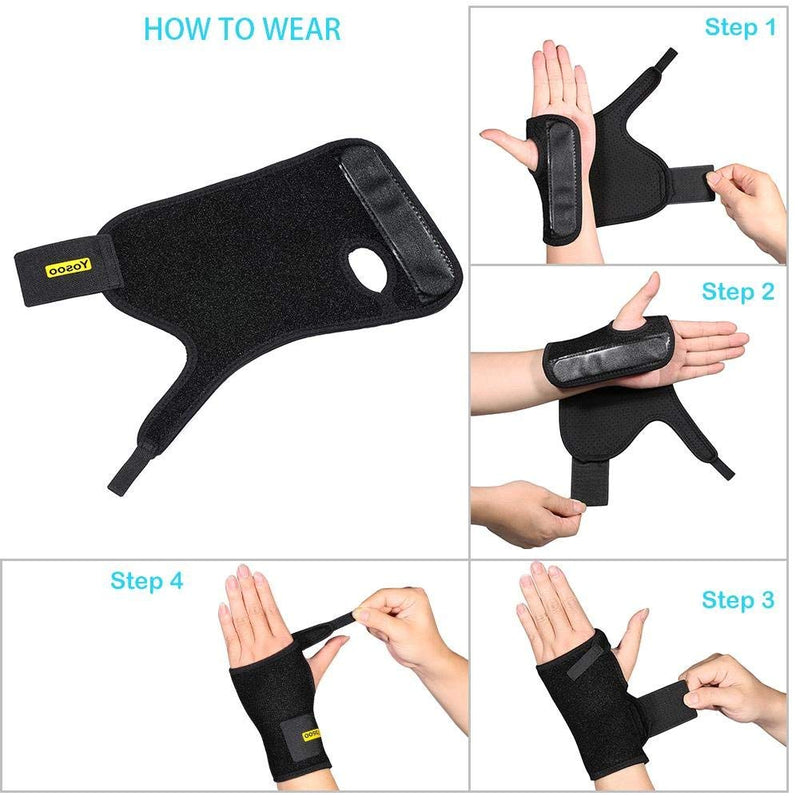 [Australia] - Wrist Brace Left Hand Adjustable Wrist Splint Brace Carpal Tunnel Breathable Neoprene Night Sleep Splint Brace 9'' Wrist Belt Band for Workout Fitness Injury Recovery Prevention 