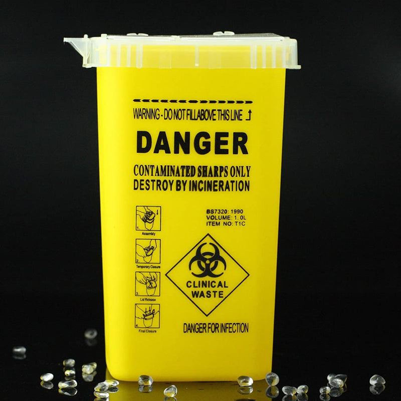 [Australia] - DOITOOL Container Needle Disposal Box Tattoo Medical Disposal Container Sharps Container Waste Box for Tattoo Supplies Yellow 