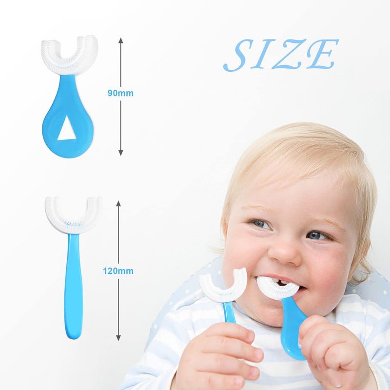 [Australia] - 5 Pack Kids U-Shaped Whole Mouth Teeth Brush, Silicone Bristles Massage Gums, All-Round Cleaning Lovely Children Training Toothbrushes for Kids 2~12Y 