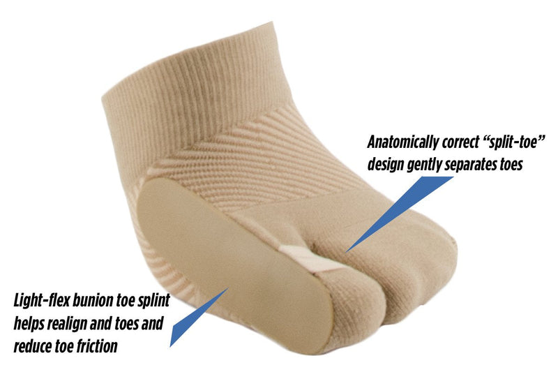 [Australia] - OrthoSleeve HV3 Bunion Brace/Splint (One Sleeve) for Foot Bunion Pain/Hallux Valgus Relief and Split-Toe Design to Help straighten Toes (L/XL) L/XL 