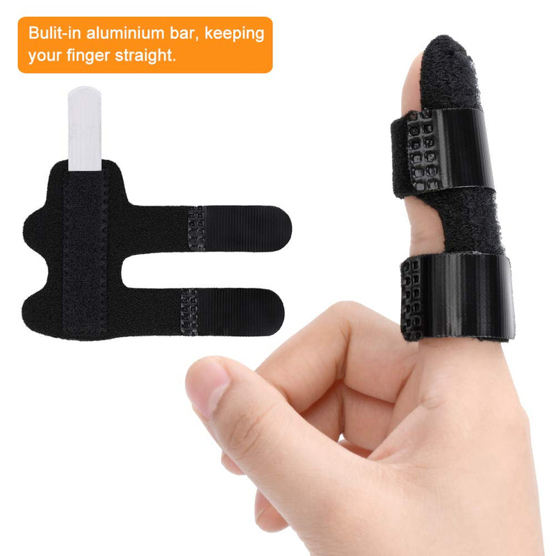 [Australia] - Trigger Finger Splint, Mallet Finger Brace for Broken Finger, Adjustable Aluminium Support for Extension Straightening Arthritis Knuckle Brace for Finger Stiffness, Osteoarthritis Black Black New Simple Finger Splints 