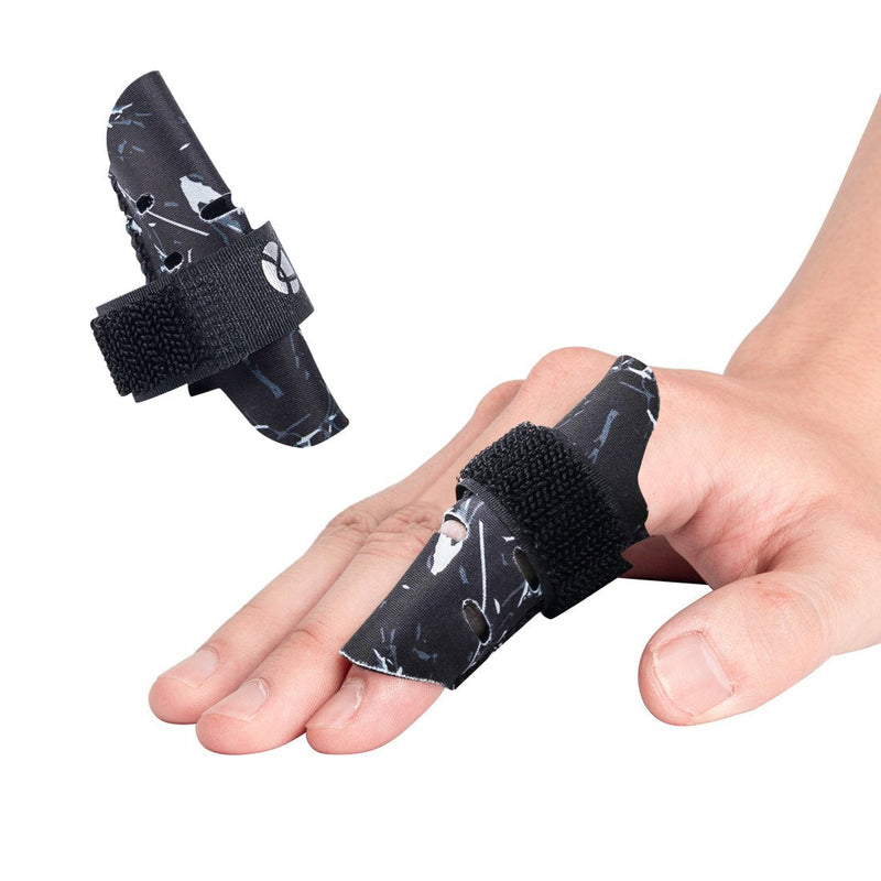 [Australia] - Kuangmi Finger Sleeve Support Protector Finger Splint Brace Pain Relief for Basketball Volleyball Baseball （S/M, Black) Small/Medium (Pack of 1) 