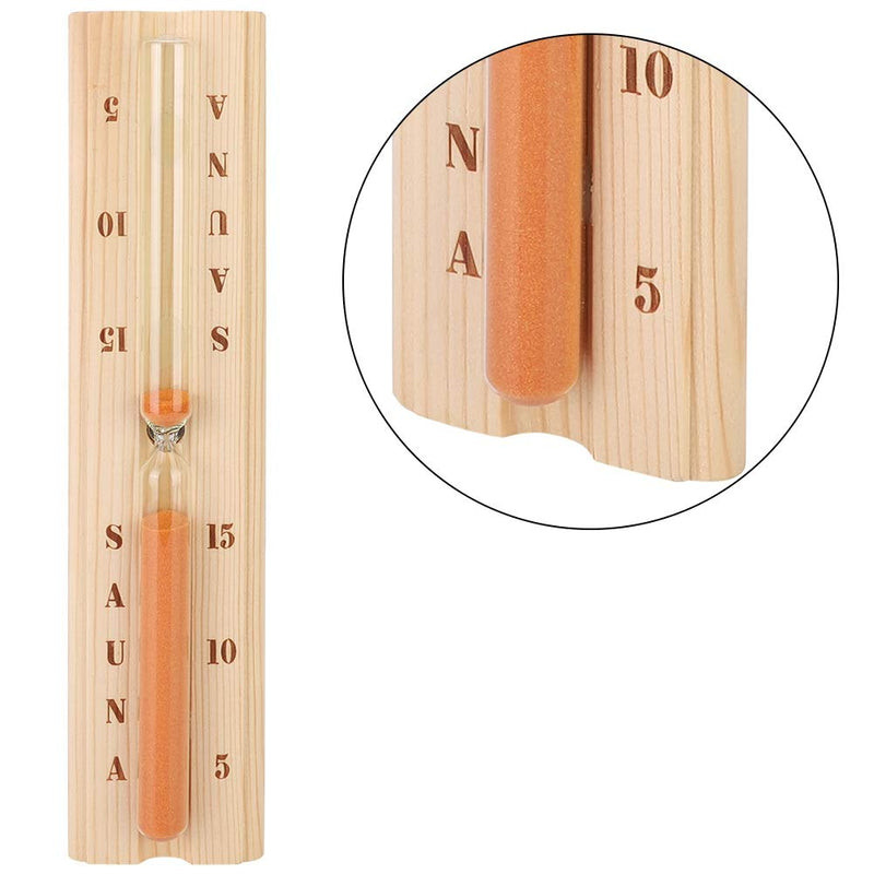 [Australia] - Duokon 5/10/15 minutes Pine Sauna Hourglass Clock, Accurate Wooden Sand Timer with Robust Heat-Resistant Glass for Spa Bath Sauna 