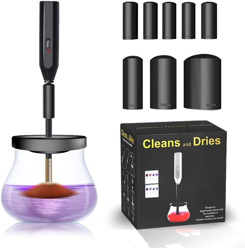 [Australia] - makeup brush cleaner dryer machine is Time saving and easy to use cleaning and drying within one minute The electric cosmetic brush has 8 Rubber tube sleeves 