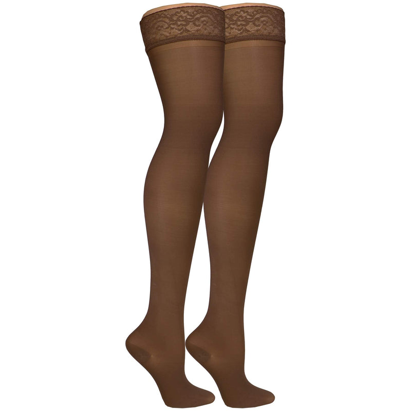 [Australia] - Truform Sheer Compression Stockings, 30-40 mmHg, Women's Thigh High Length, 30 Denier, Taupe, X-Large X-Large (1 Pair) 