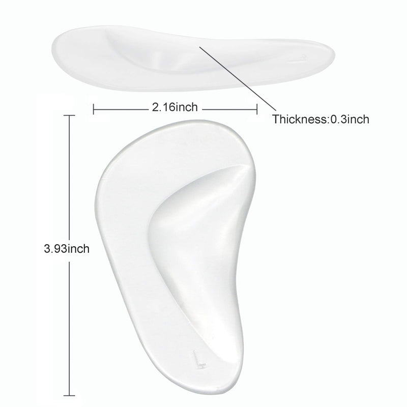 [Australia] - Gel Arch Support Cushions for Men & Women, Shoe Insoles for Flat Feet, Reusable Arch Inserts for Plantar Fasciitis, Adhesive Arch Pad for Relieve Pressure and Feet Pain Clear 