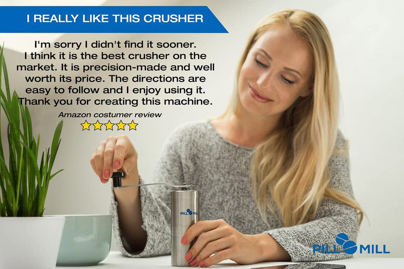 [Australia] - Pill Mill Pill Crusher - Crushes Multiple Tablets to a Fine Powder - Metal Medicine Grinder - Tablet Pulverizer Perfect for Travel - Great for Feeding Tube use, Pets or easier Medicine intake for Kids 