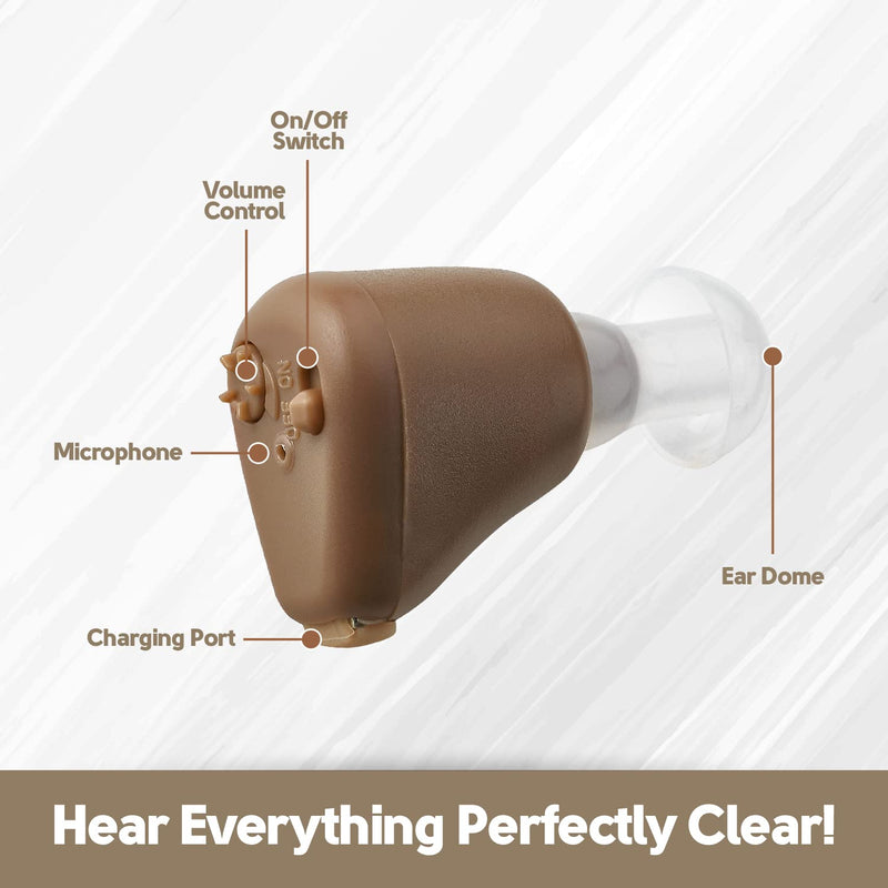 [Australia] - MEDca High Quality ITE Mini Rechargeable Ear Hearing Amplifier Fully Compliant with EU/UK Plugs & Sockets Safety Act 